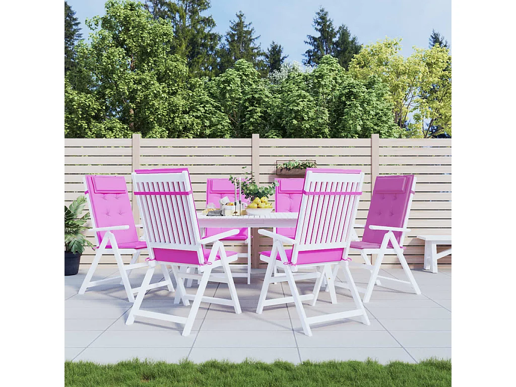 Coussins de chaise à dossier haut Lot de 6 rose tissu oxford OFR51732