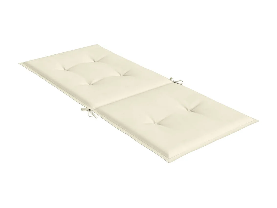 Coussins de chaise de jardin dossier haut Lot de 4 crème tissu OFR25784