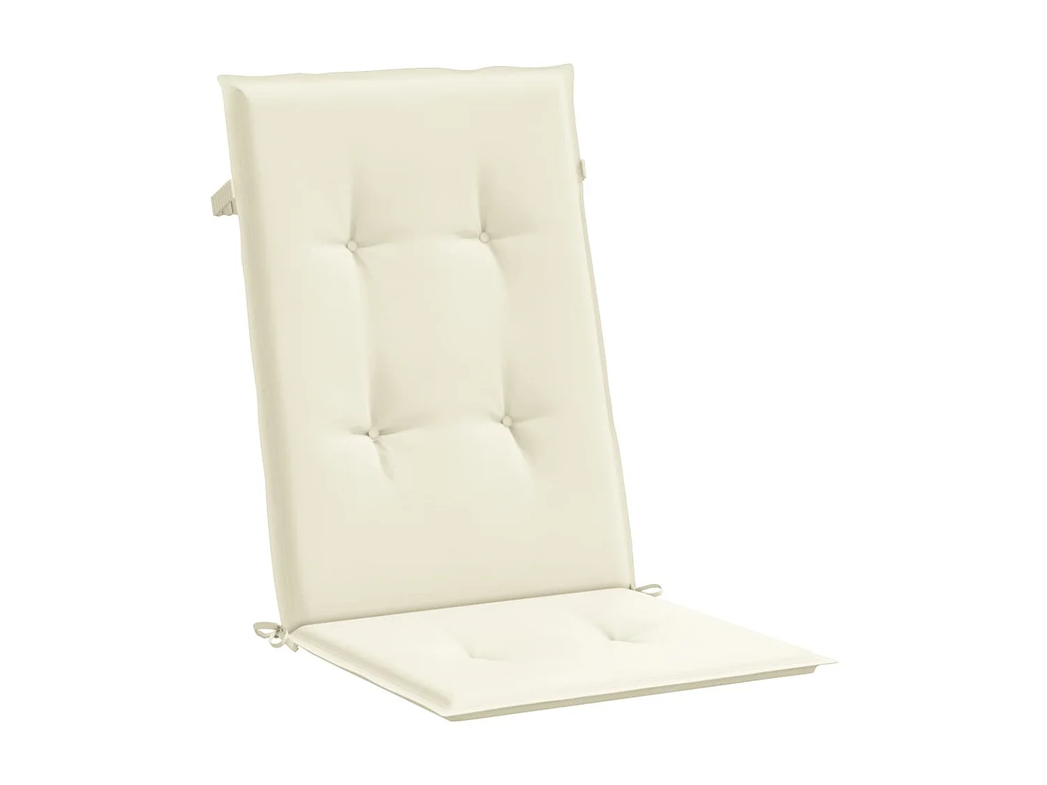 Cojín silla de jardín respaldo alto 4 uds tela crema 120x50x3cm ES659634