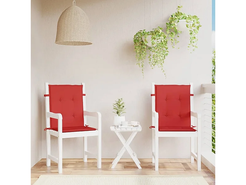Coussins de chaise de jardin à dossier bas Lot de 2 rouge OFR55492