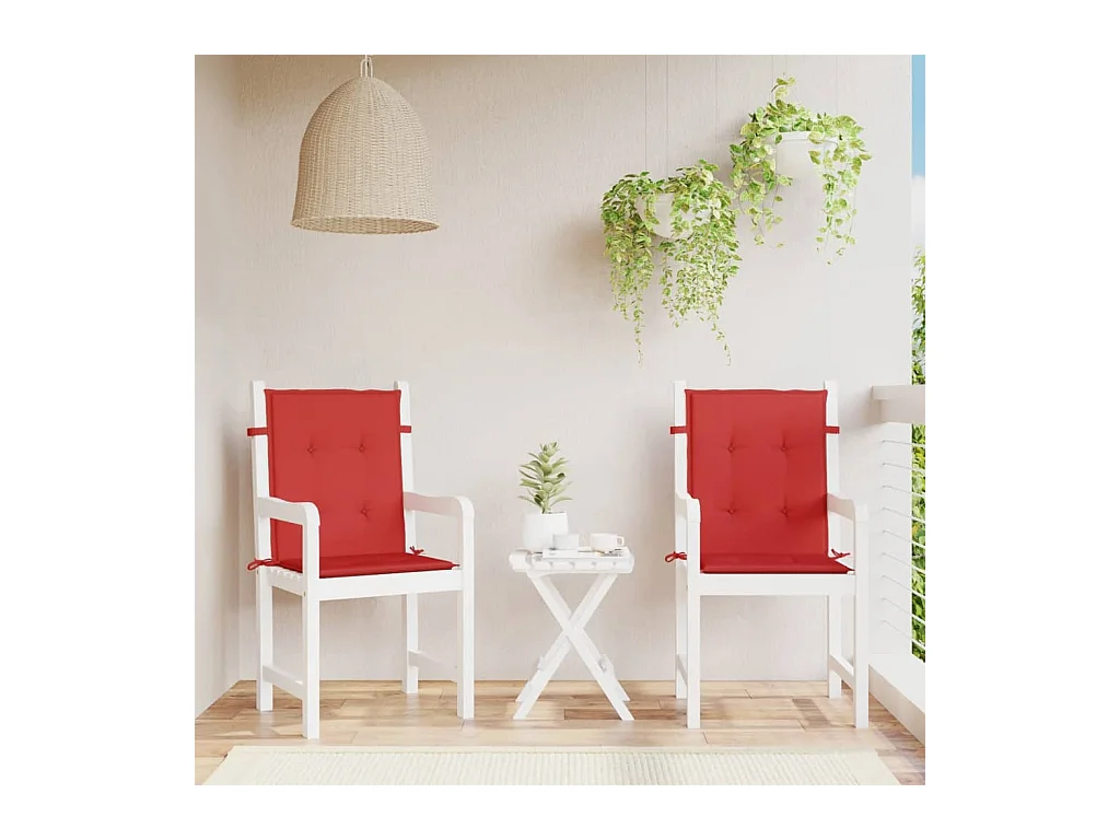 Coussins de chaise de jardin à dossier bas Lot de 2 rouge OFR55492