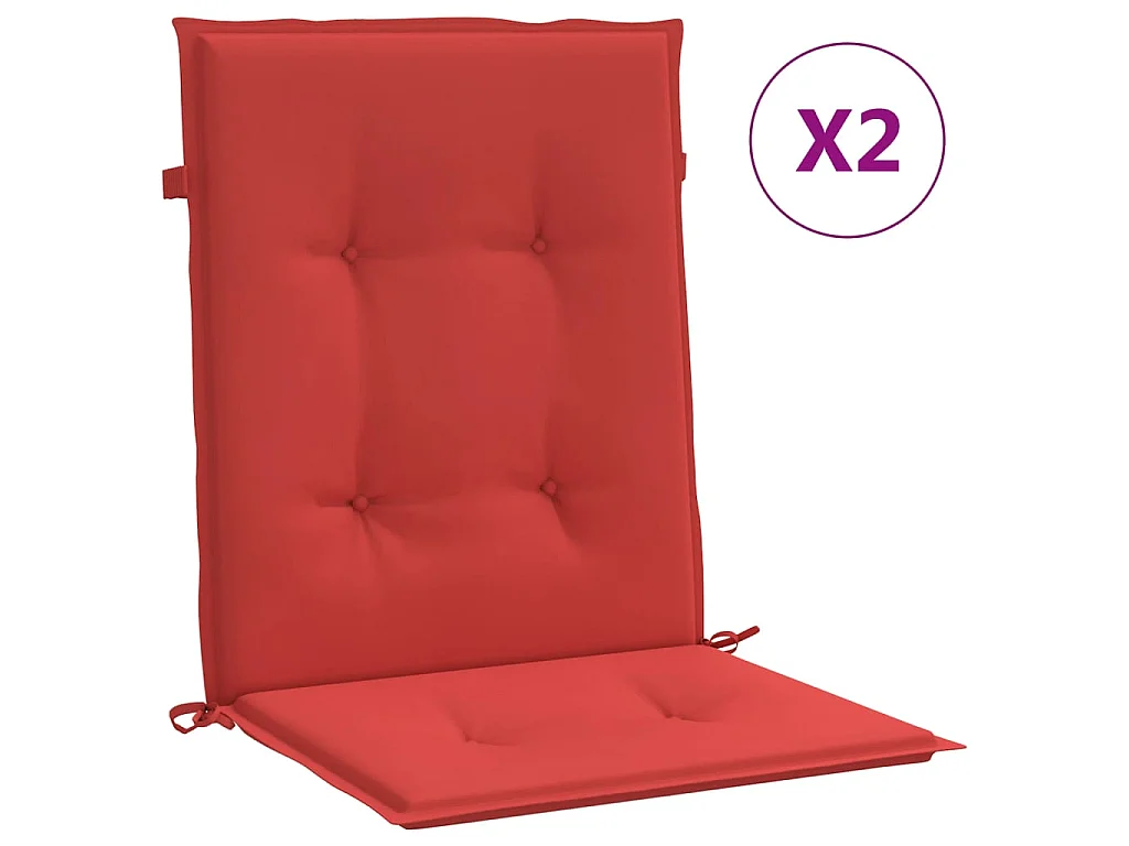 Coussins de chaise de jardin à dossier bas Lot de 2 rouge OFR55492