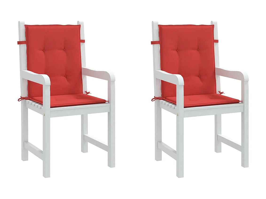 Coussins de chaise de jardin à dossier bas Lot de 2 rouge OFR55492