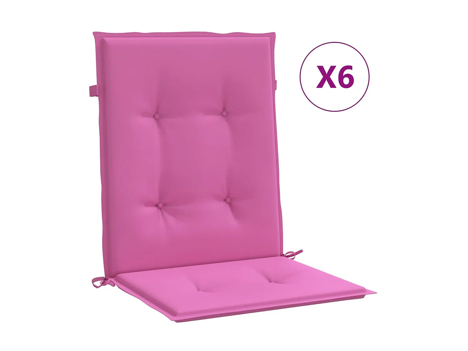 Coussins de chaise à dossier bas Lot de 6 rose tissu OFR34918