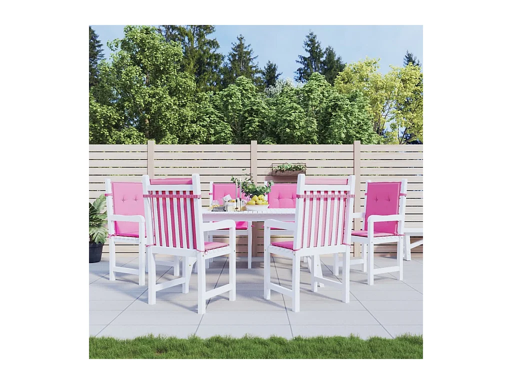 Coussins de chaise à dossier bas Lot de 6 rose tissu OFR34918