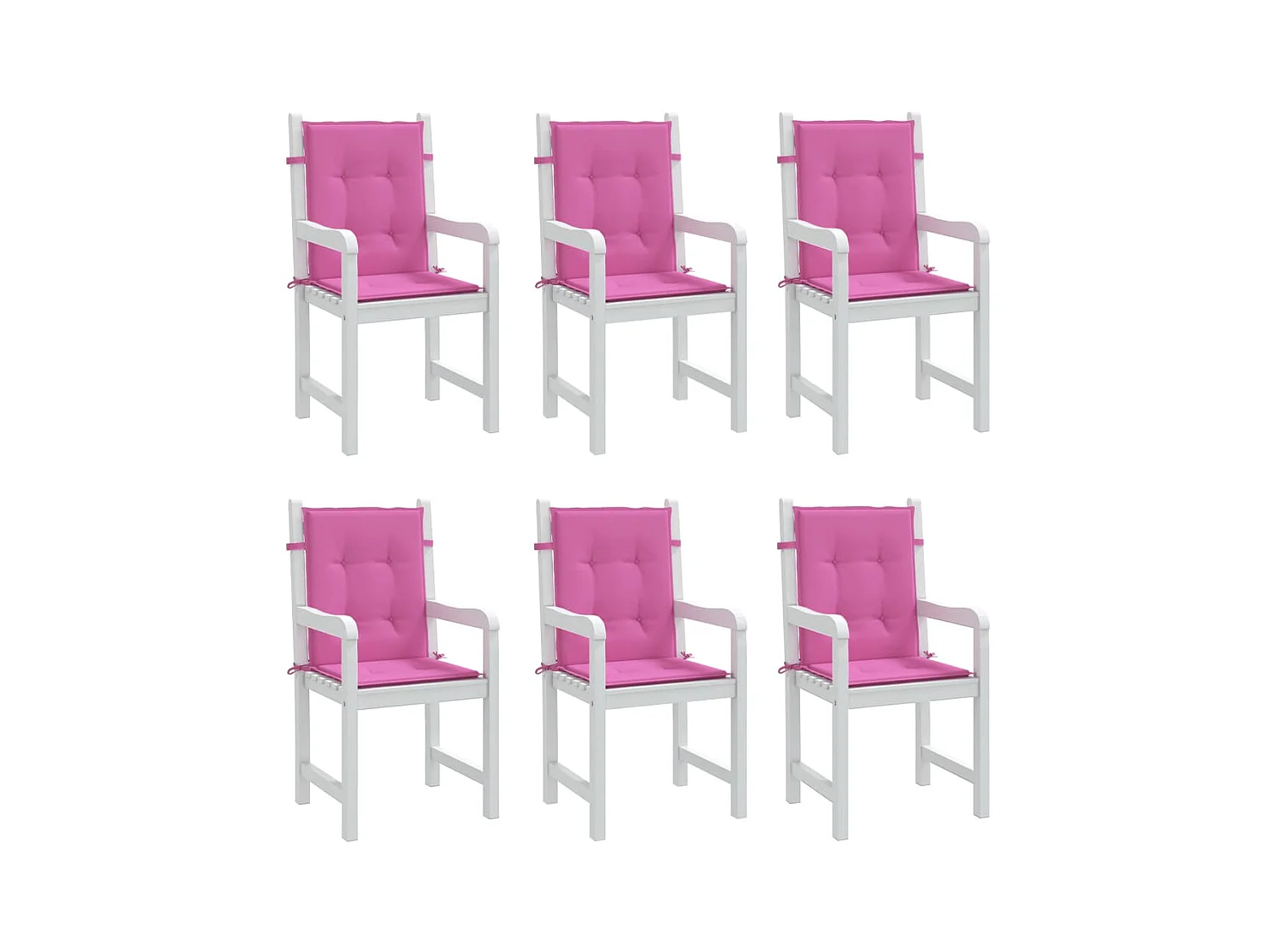 Stoelkussens 6 st lage rug stof roze NL869254