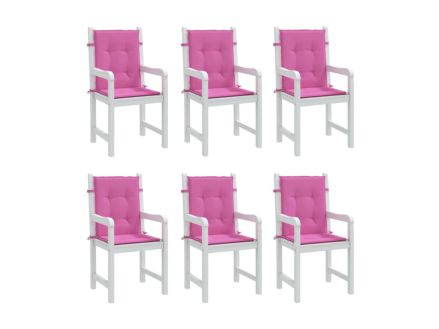 Coussins de chaise à dossier bas Lot de 6 rose tissu OFR34918