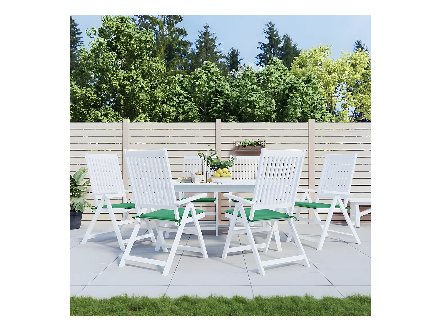 Coussins de chaise de jardin 6 pcs vert 50x50x3 cm tissu oxford OFR25340
