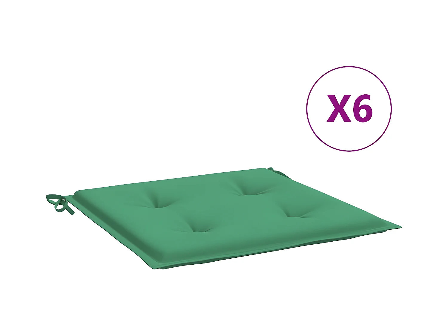 Tuinstoelkussens 6 st 50x50x3 cm oxford stof groen NL228182