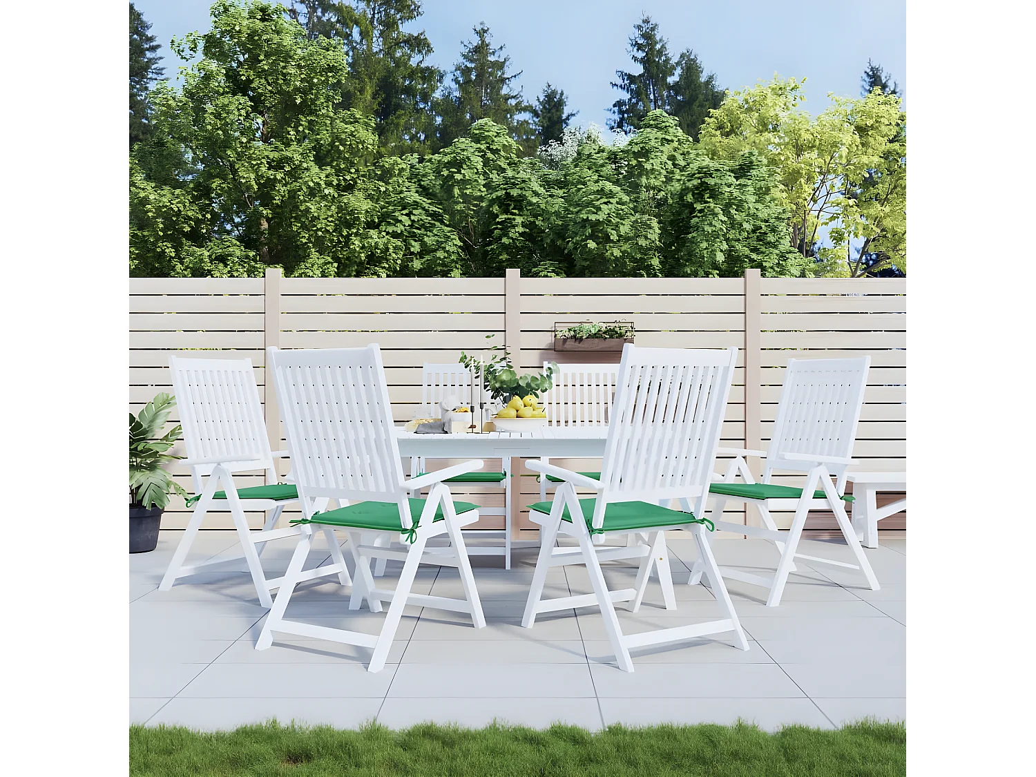 Coussins de chaise de jardin 6 pcs vert 50x50x3 cm tissu oxford OFR25340
