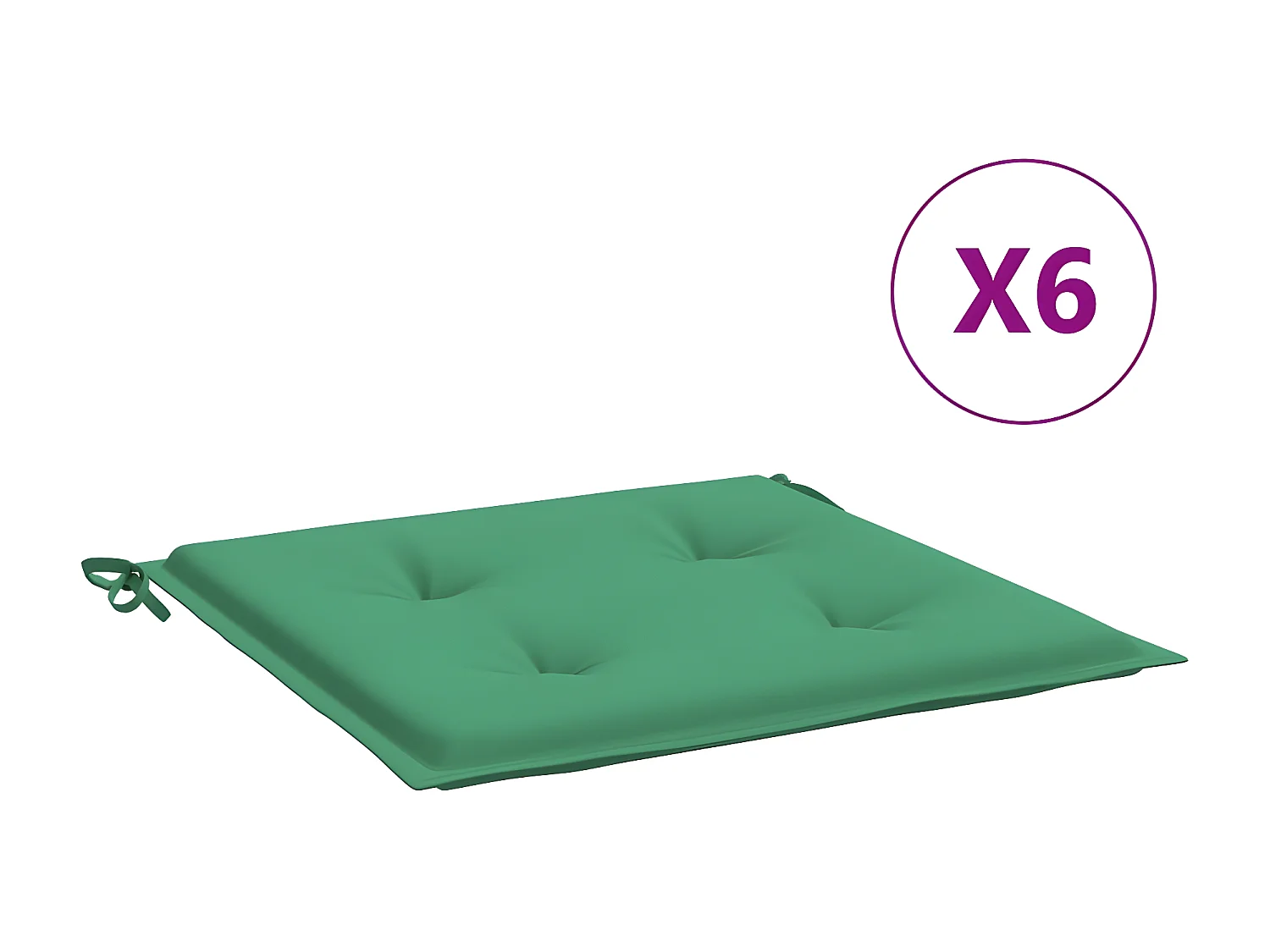 Coussins de chaise de jardin 6 pcs vert 50x50x3 cm tissu oxford OFR25340
