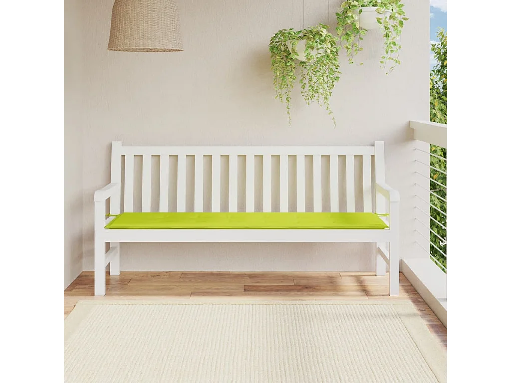 Coussin de banc de jardin vert brillant 180x50x3cm tissu oxford OFR78547