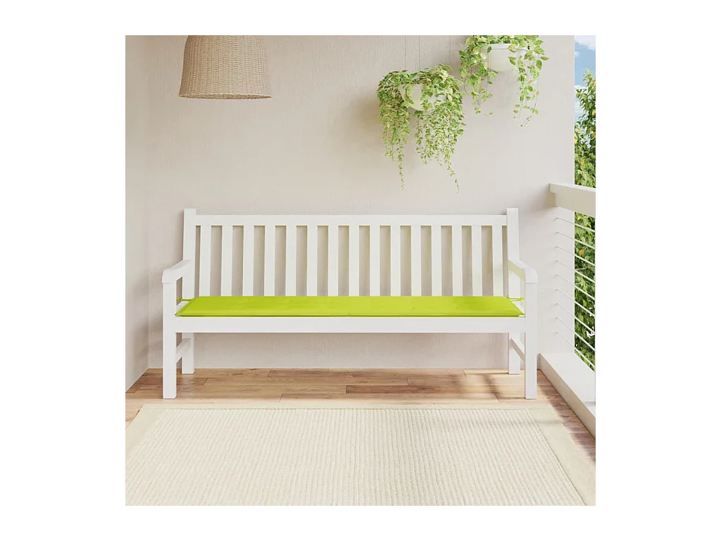Coussin de banc de jardin vert brillant 180x50x3cm tissu oxford OFR78547