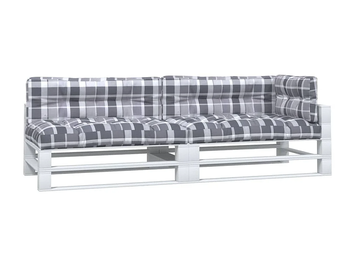 Coussins de palette 5 pcs motif à carreaux gris tissu OFR88538