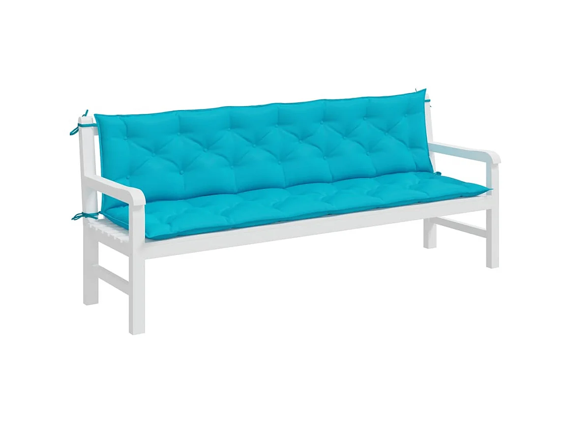 Tuinbankkussens 2 st 200x50x7 cm stof turquoise NL395023