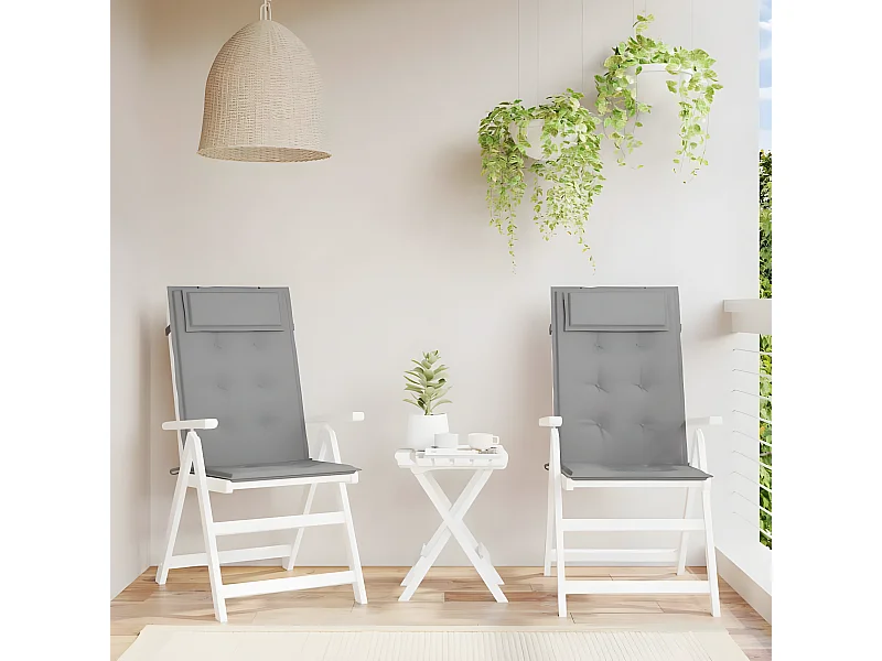 Coussins de chaise à dossier haut Lot de 2 gris tissu oxford OFR12948