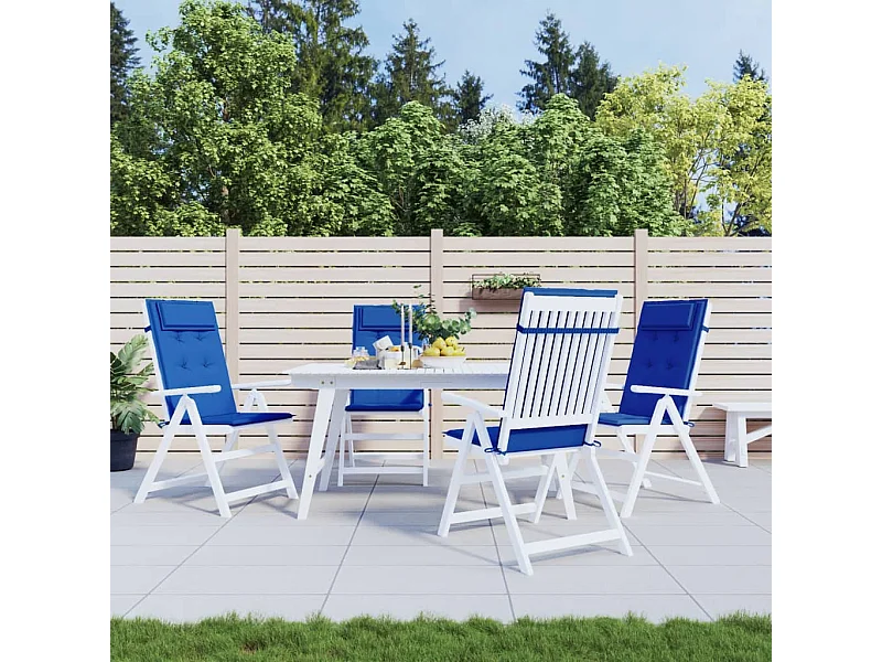 Cojines de silla con respaldo alto 4 uds tela Oxford azul klein ES750070