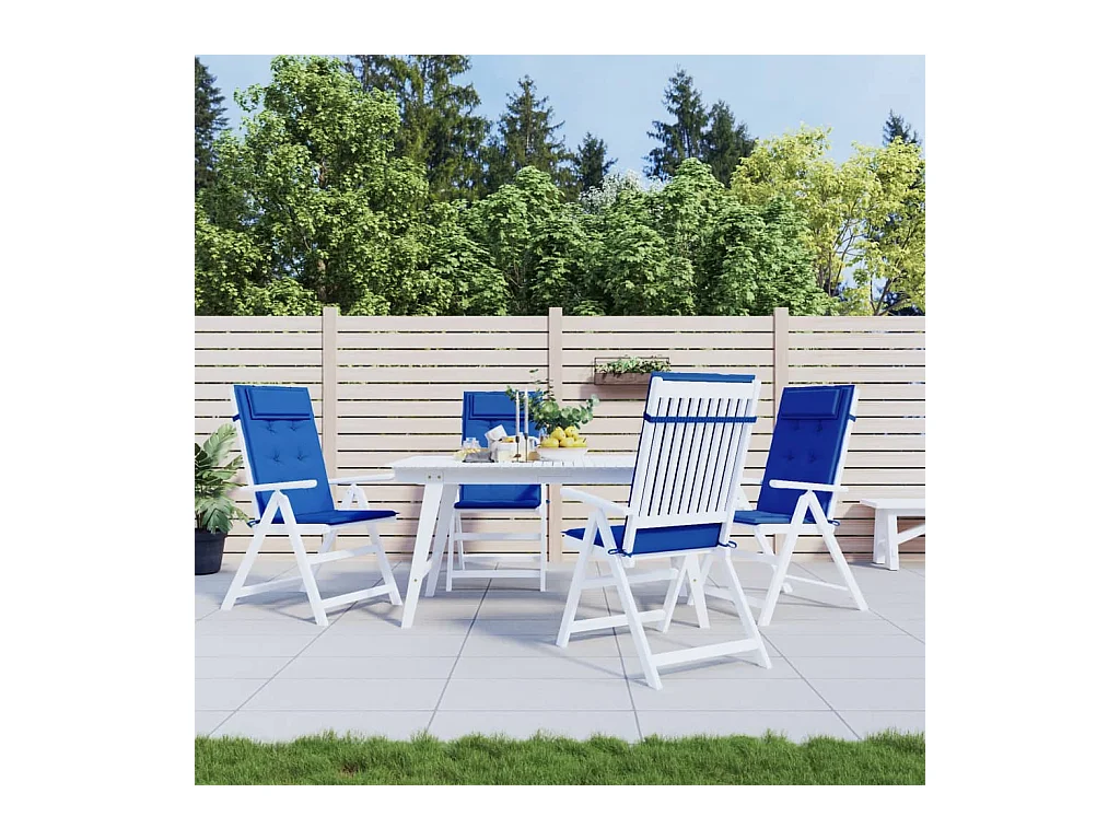 Coussins de chaise à dossier haut Lot de 4 bleu royal OFR42635