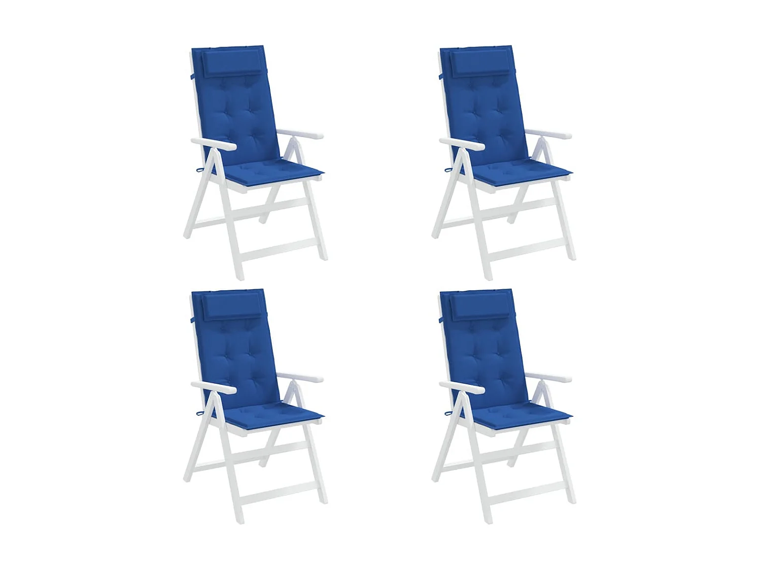 Coussins de chaise à dossier haut Lot de 4 bleu royal OFR42635