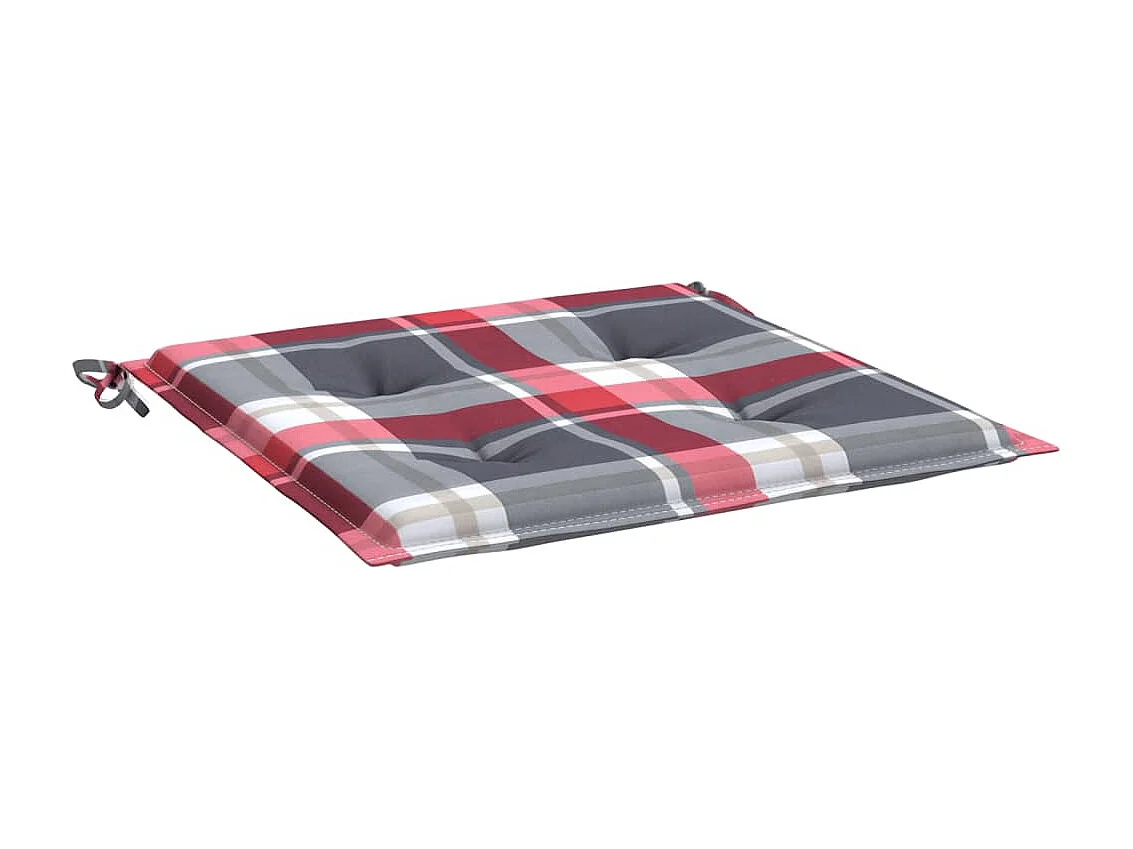 Coussins de chaise de jardin 2 pcs carreaux rouges 40x40x3 cm OFR87086