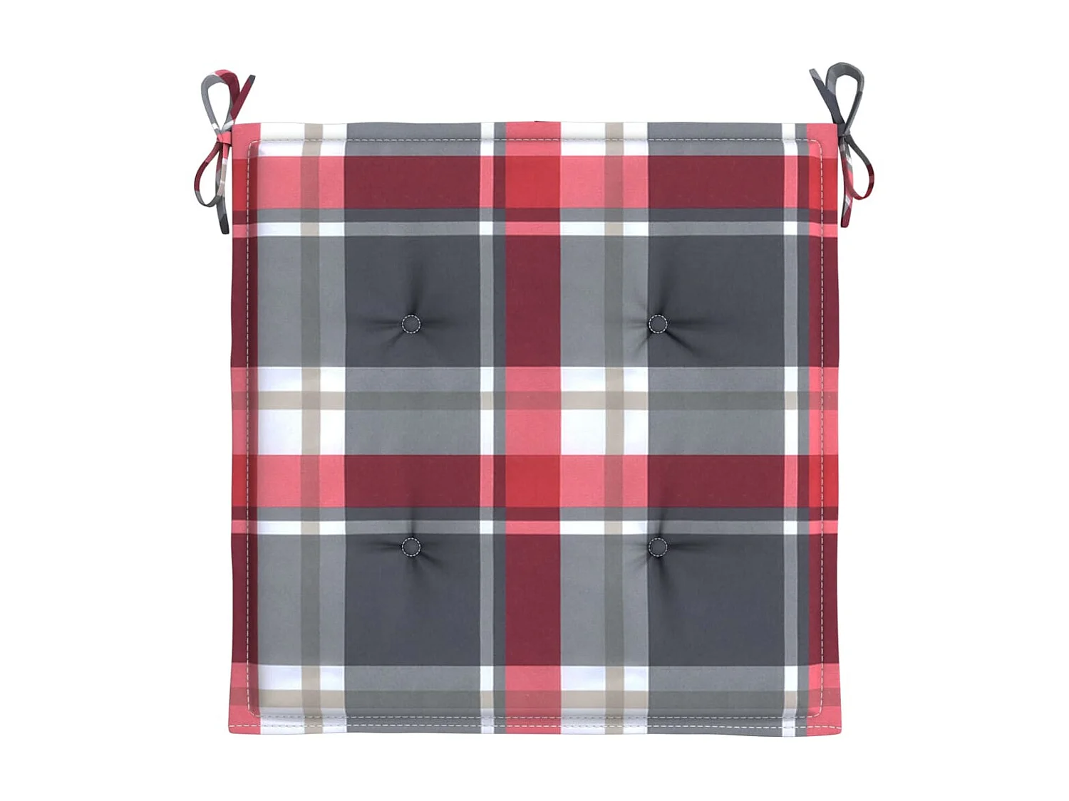 Coussins de chaise de jardin 2 pcs carreaux rouges 40x40x3 cm OFR87086