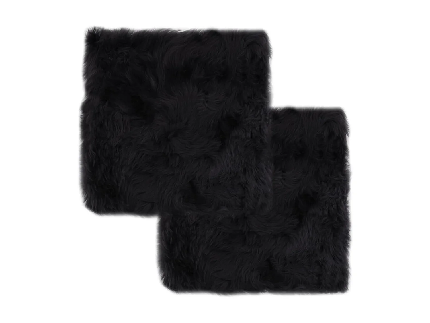 Coussins de chaise 2 pcs Gris foncé 40x40 cm Mouton véritable OFR75002