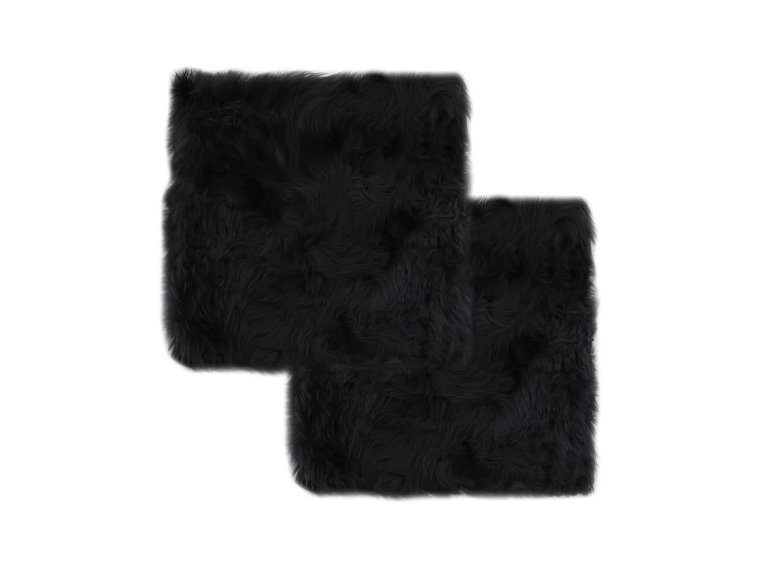 Stoelkussens 2 st 40x40 cm echt schapenvacht donkergrijs NL250886