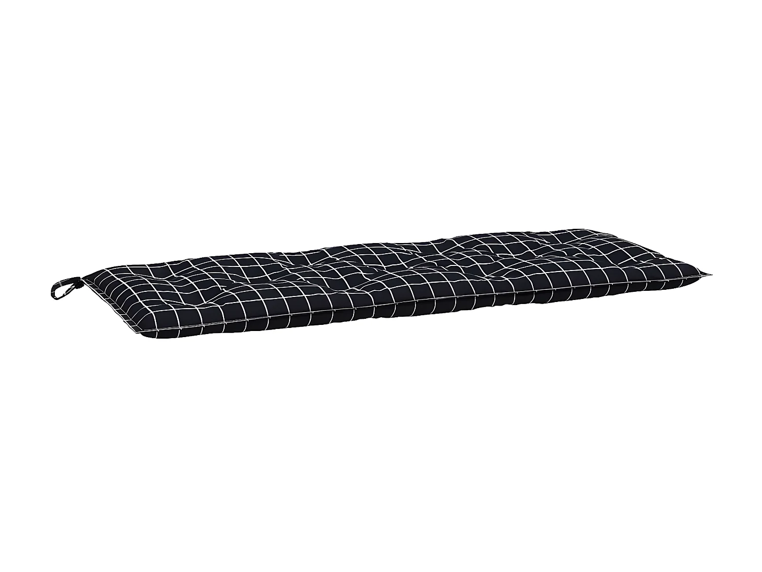 Coussin de banc de jardin carreaux noir 120x50x7 cm tissu OFR84779