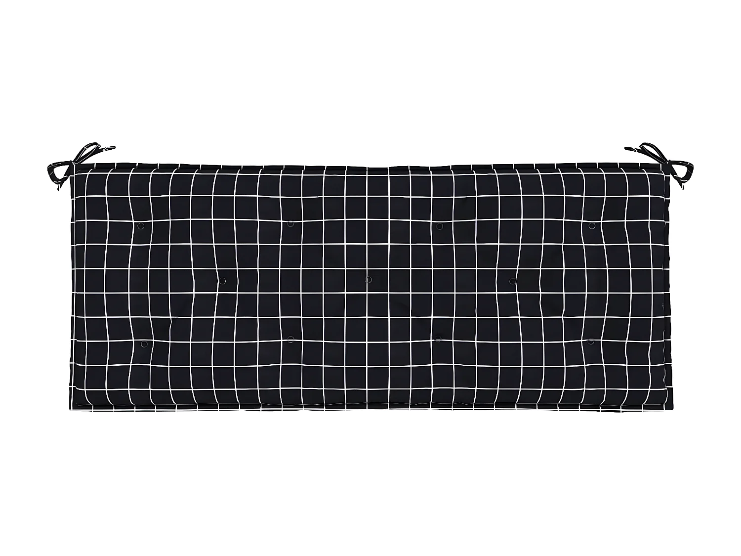 Coussin de banc de jardin carreaux noir 120x50x7 cm tissu OFR84779