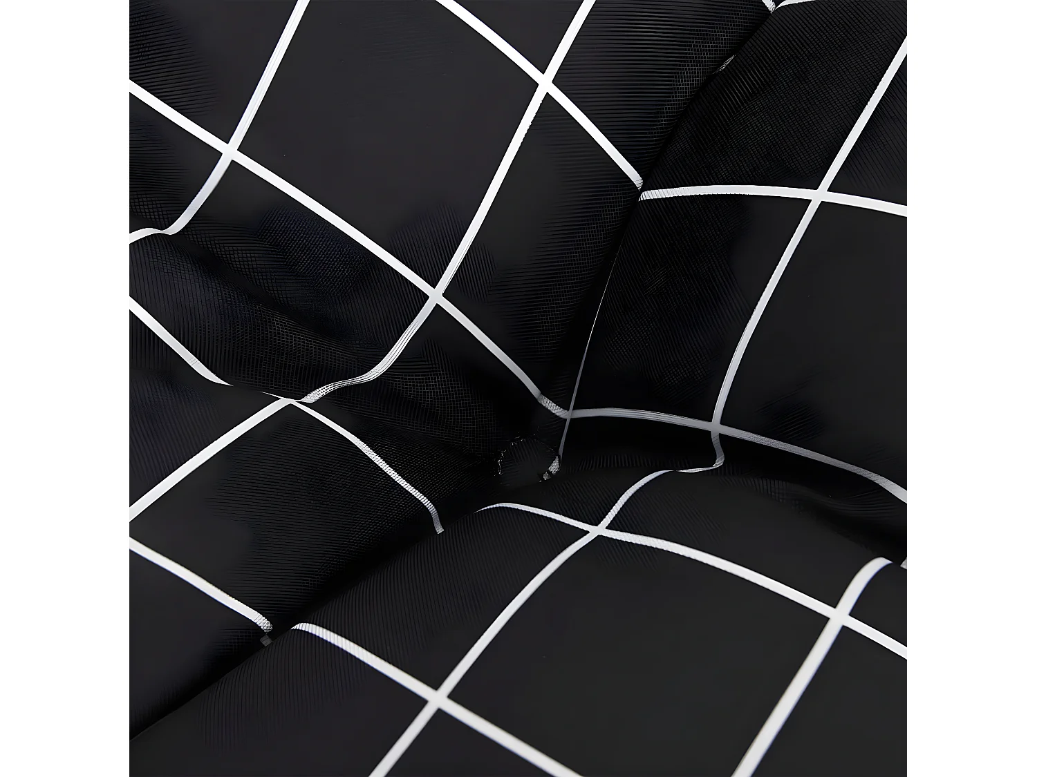 Coussin de banc de jardin carreaux noir 120x50x7 cm tissu OFR84779