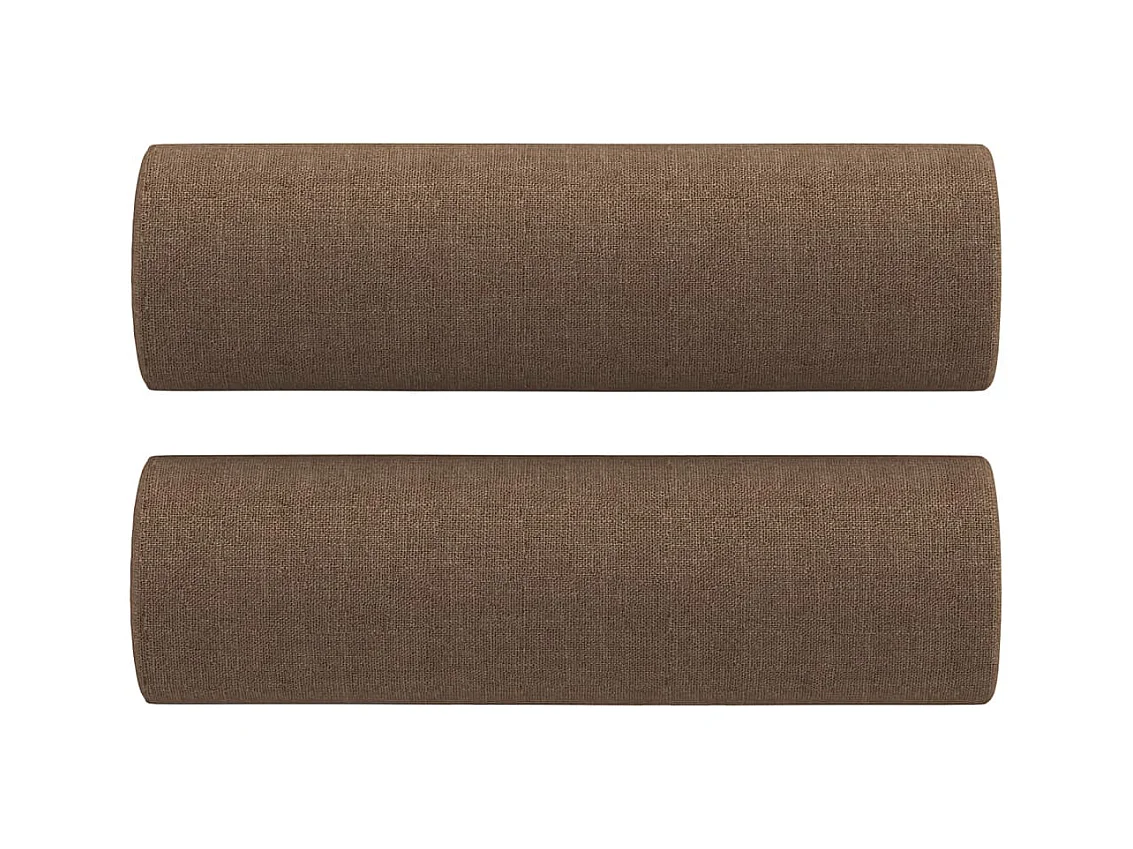 Coussins décoratifs 2 pcs Marron Ø15x50 cm Tissu OFR14824