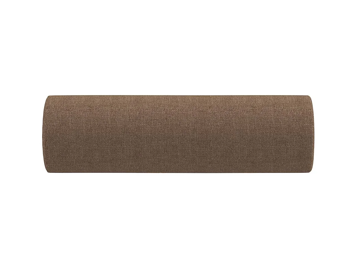 Coussins décoratifs 2 pcs Marron Ø15x50 cm Tissu OFR14824