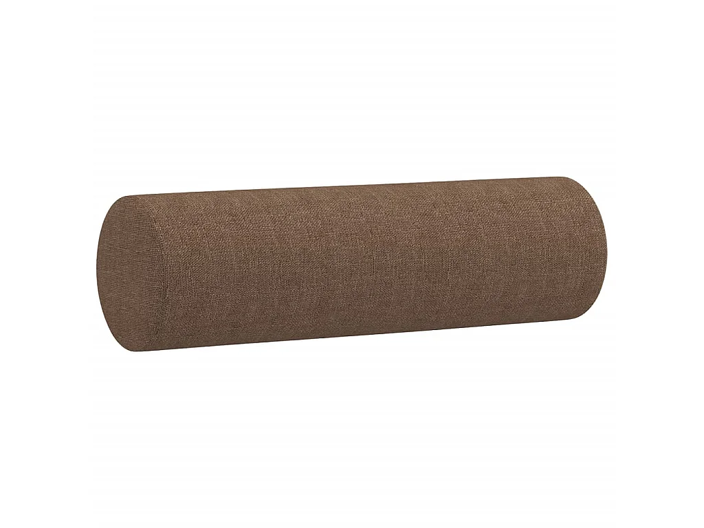 Coussins décoratifs 2 pcs Marron Ø15x50 cm Tissu OFR14824