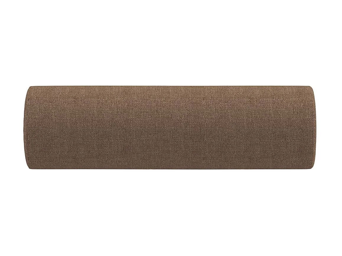 Coussins décoratifs 2 pcs Marron Ø15x50 cm Tissu OFR14824