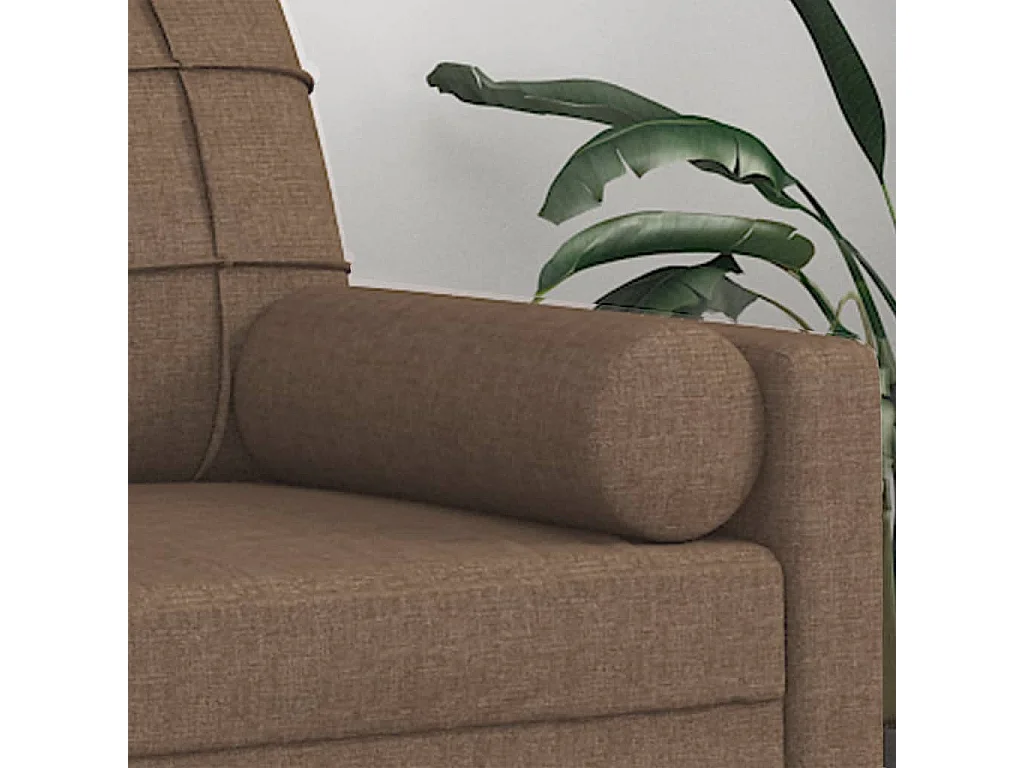 Coussins décoratifs 2 pcs Marron Ø15x50 cm Tissu OFR14824