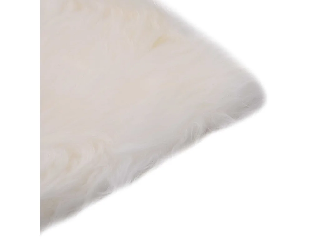 Coussins de chaise 2 pcs Blanc 40x40cm Peau de mouton véritable OFR40509