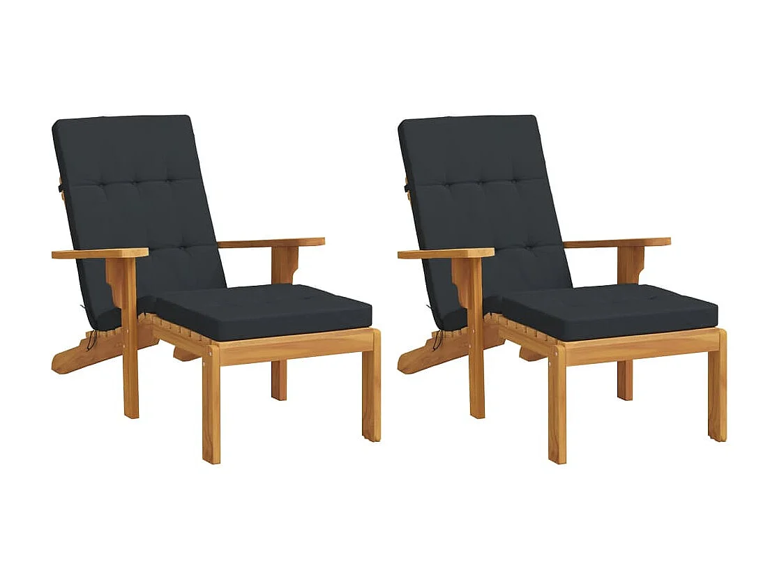 Almofadões p/ cadeira de terraço 2 pcs tecido oxford preto PT808146