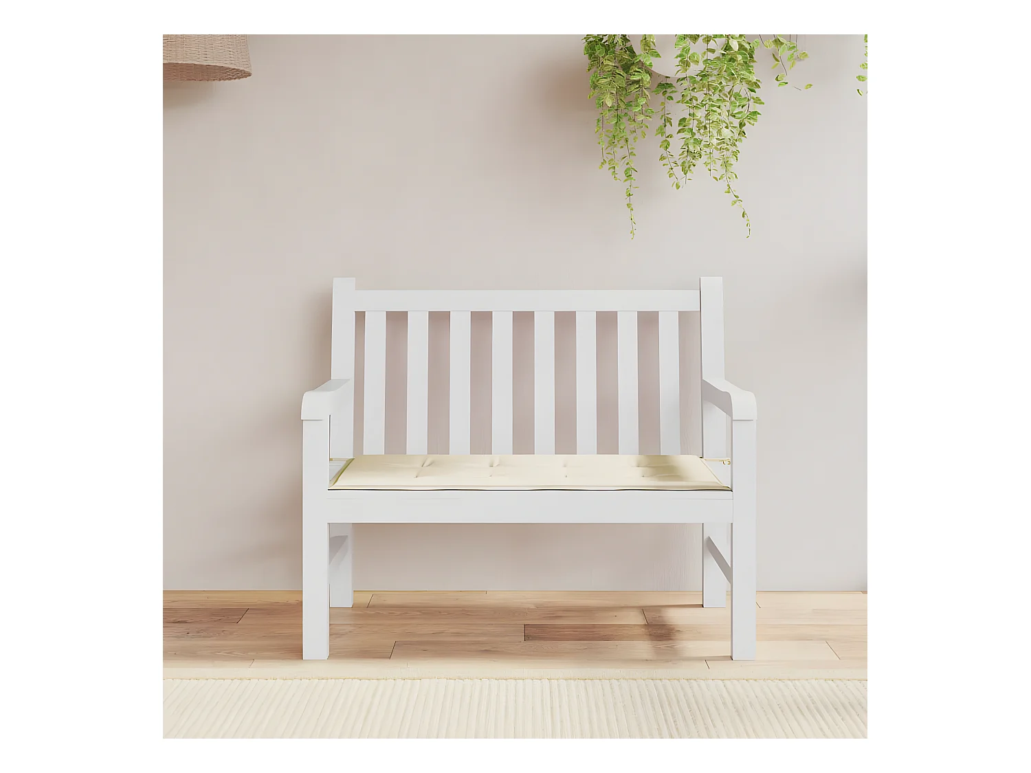 Coussin de banc de jardin crème 120x50x3 cm tissu oxford OFR20997