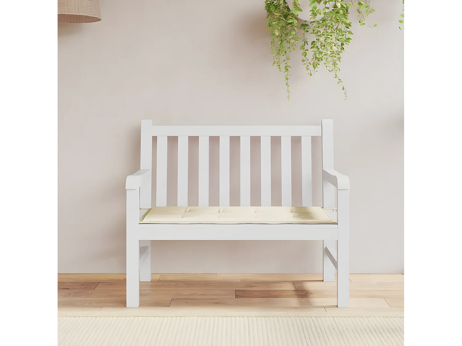 Almofadão p/ banco de jardim 120x50x3cm tecido oxford creme PT388408