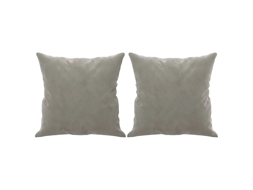 Cojines decorativos 2 uds terciopelo gris claro 40x40 cm ES378037