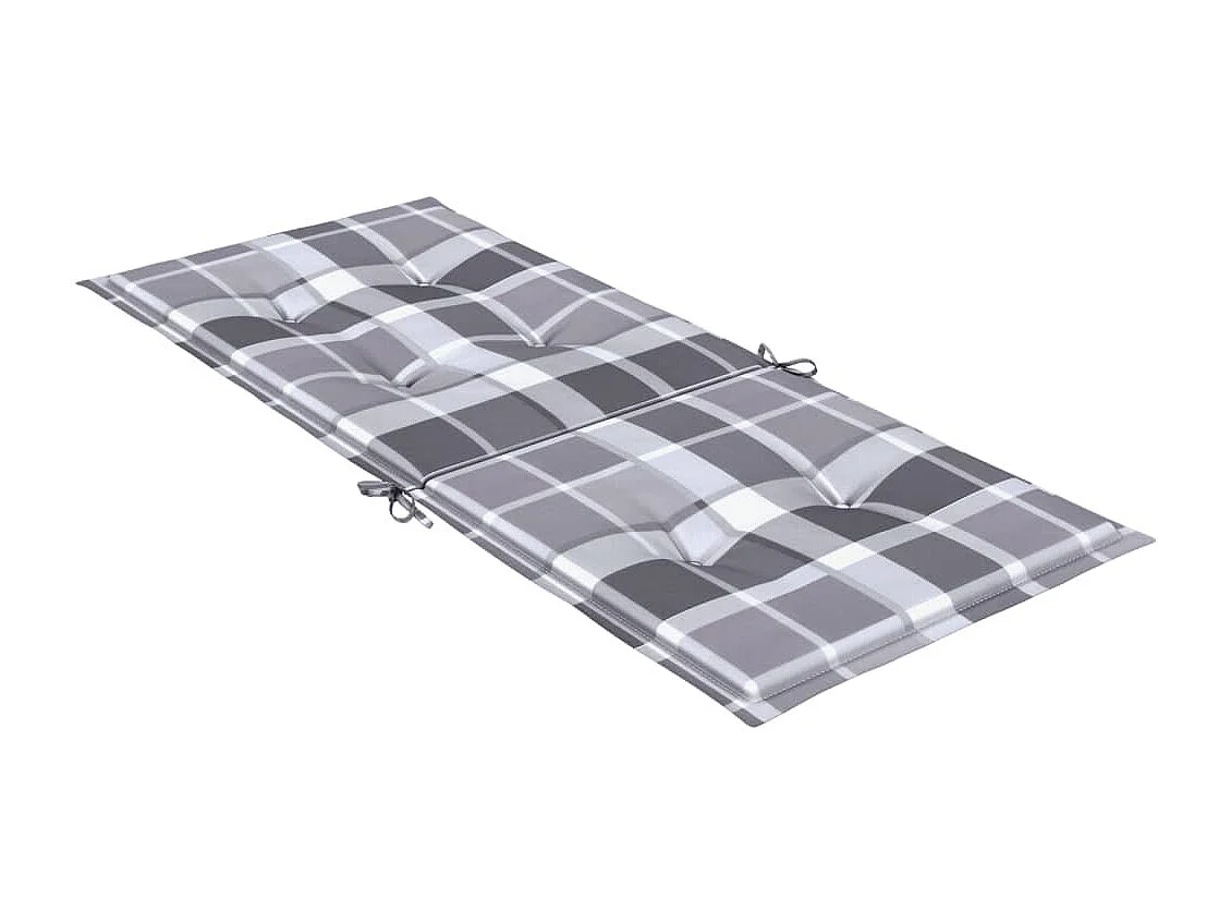 Coussins de chaise jardin à dossier haut Lot de 2 carreaux gris OFR23429