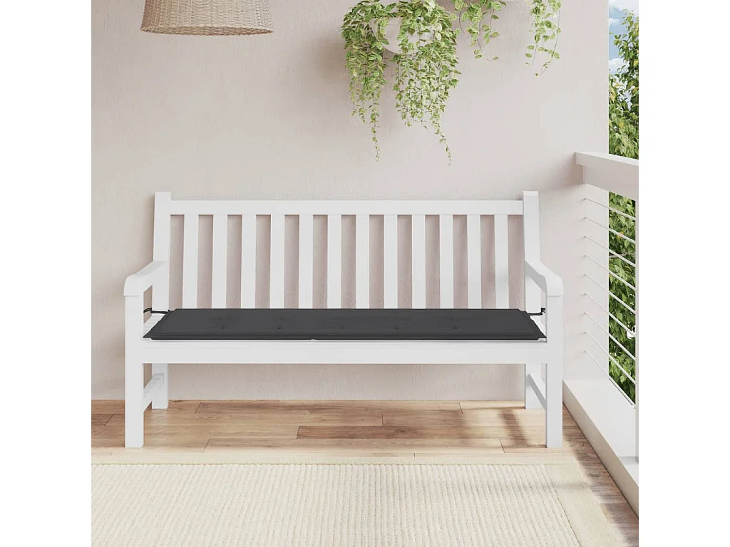 Coussin de banc de jardin noir 150x50x3 cm tissu oxford OFR84562