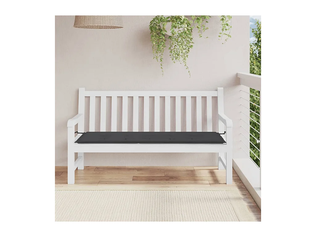 Coussin de banc de jardin noir 150x50x3 cm tissu oxford OFR84562