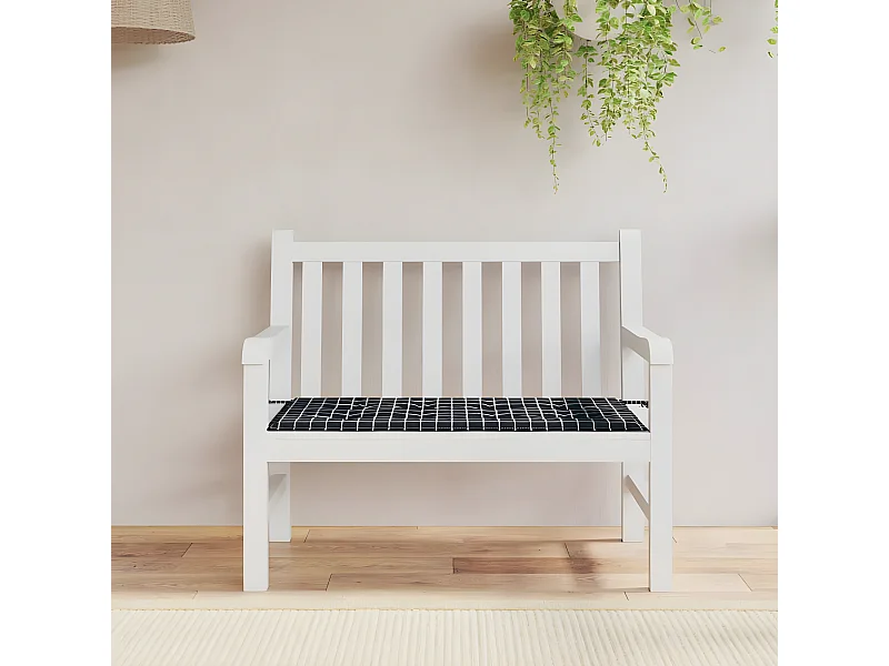 Almofadão p/ banco jardim 100x50x3cm tecido oxford xadrez preto PT737306