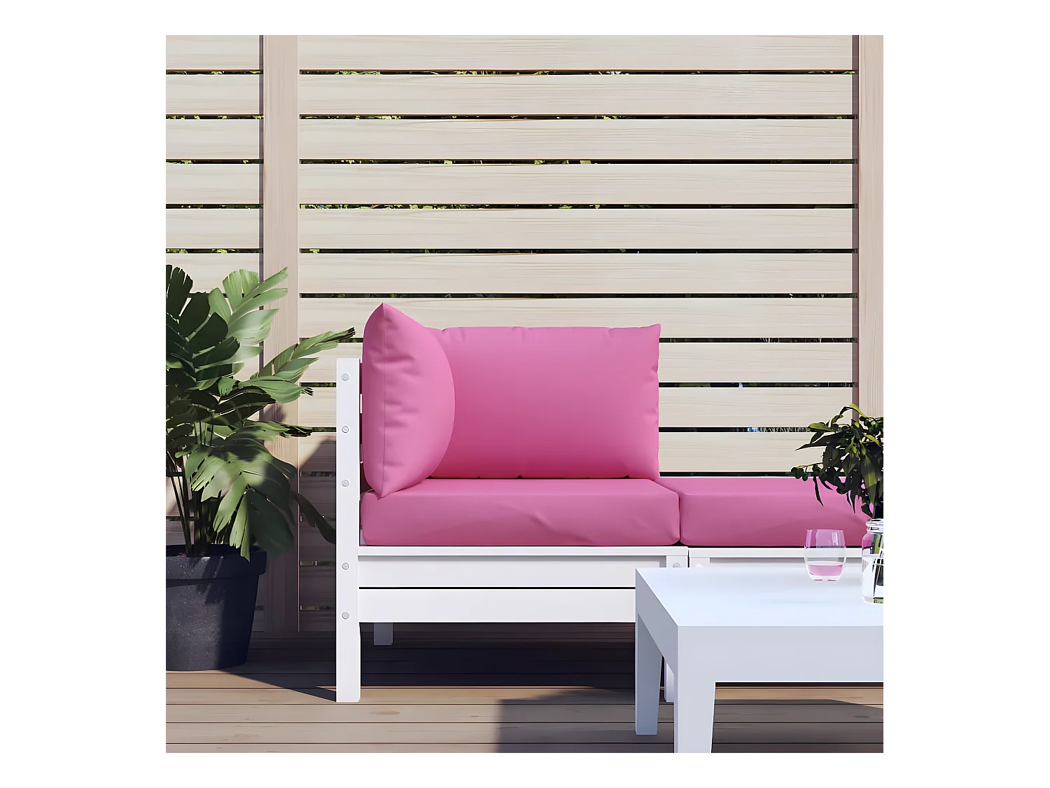 Coussins de palette 3 pcs rose tissu Oxford OFR29200