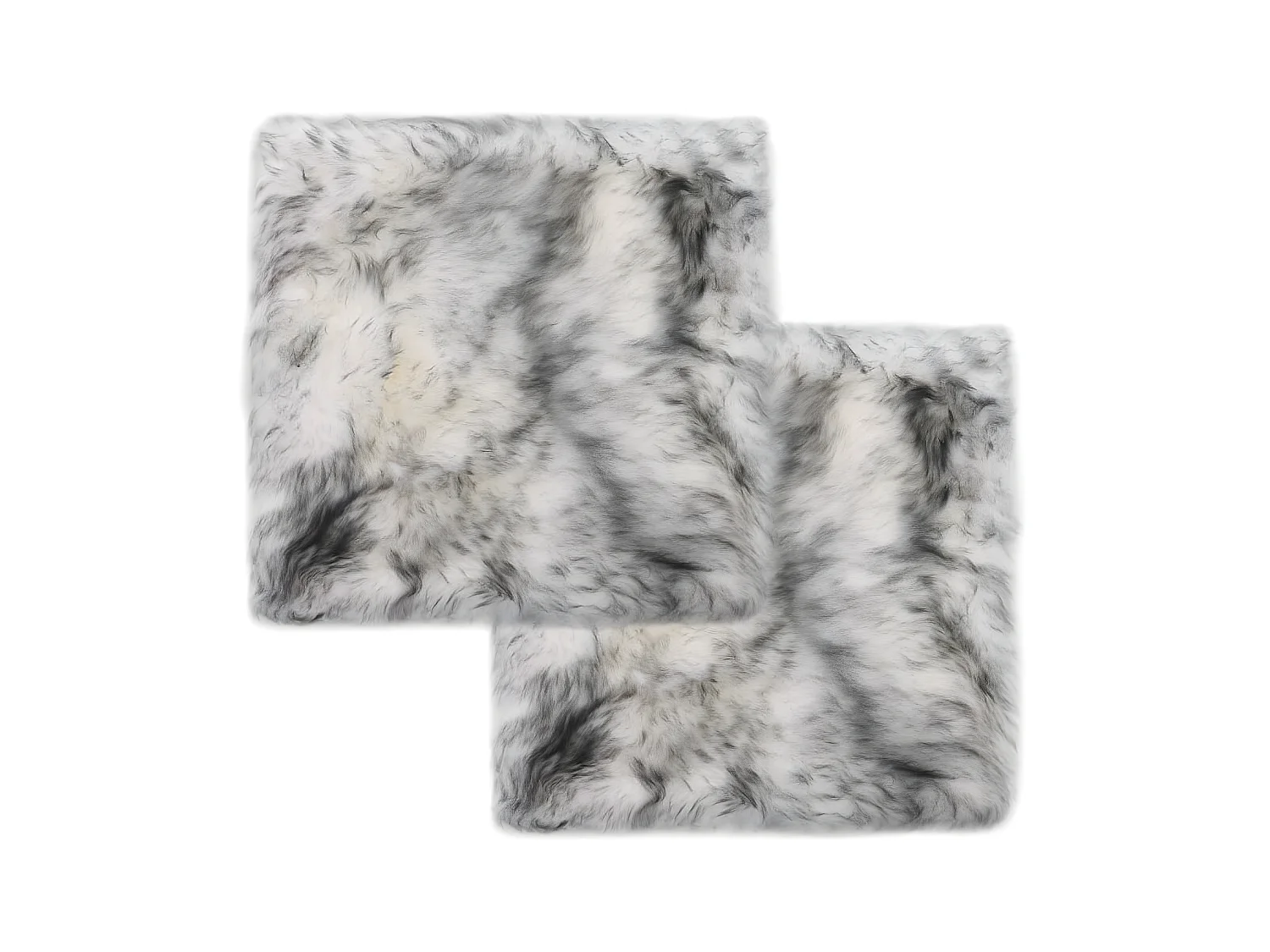 Cojines de sillas 2 uds piel oveja genuina mezcla gris 40x40 cm ES132566