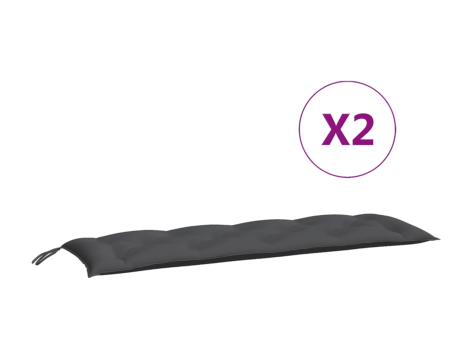 Almofadões banco jardim 2pcs 150x50x7cm tecido oxford antracite PT664846