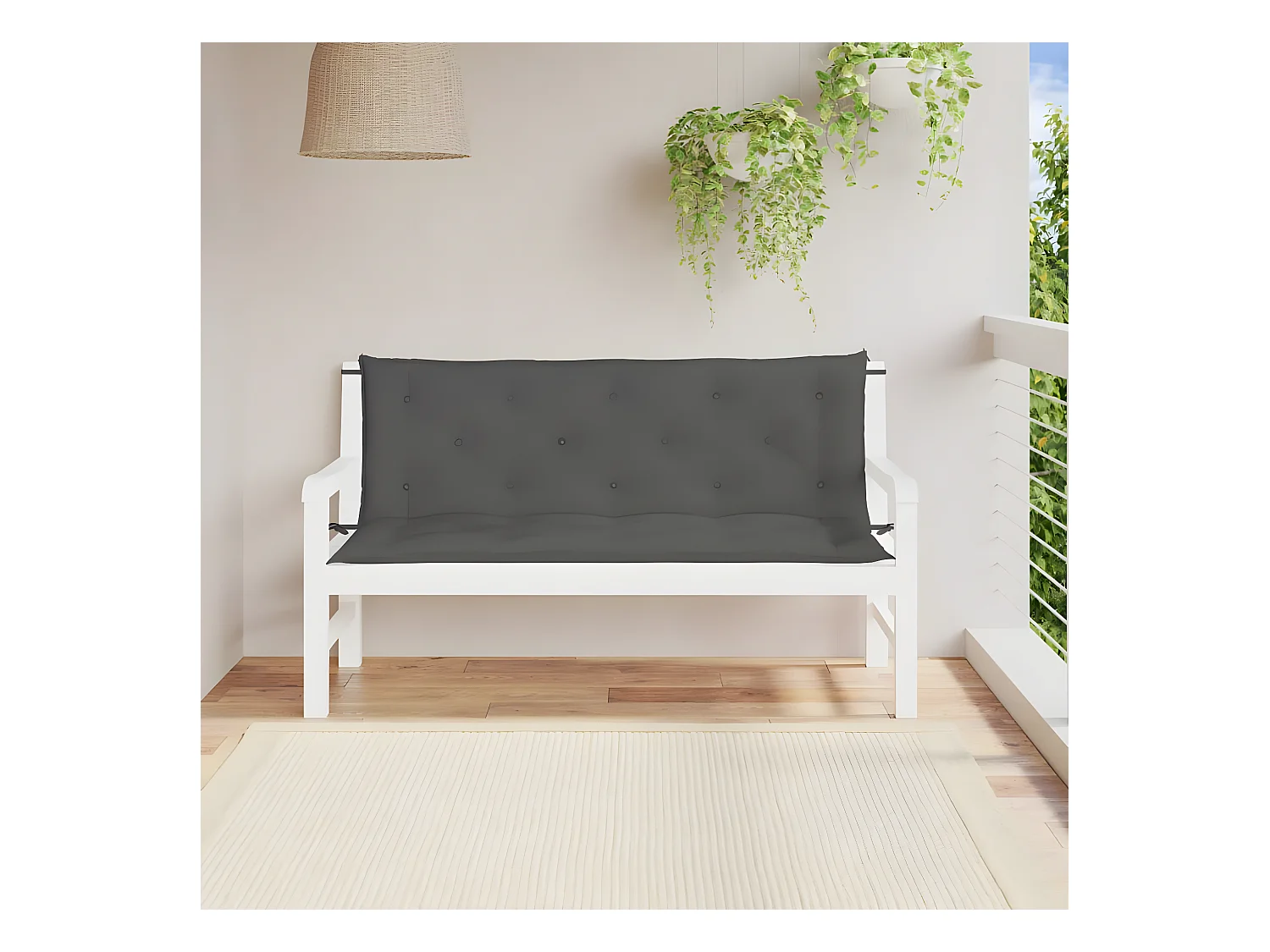 Coussins de banc de jardin 2 pcs anthracite tissu Oxford OFR58795