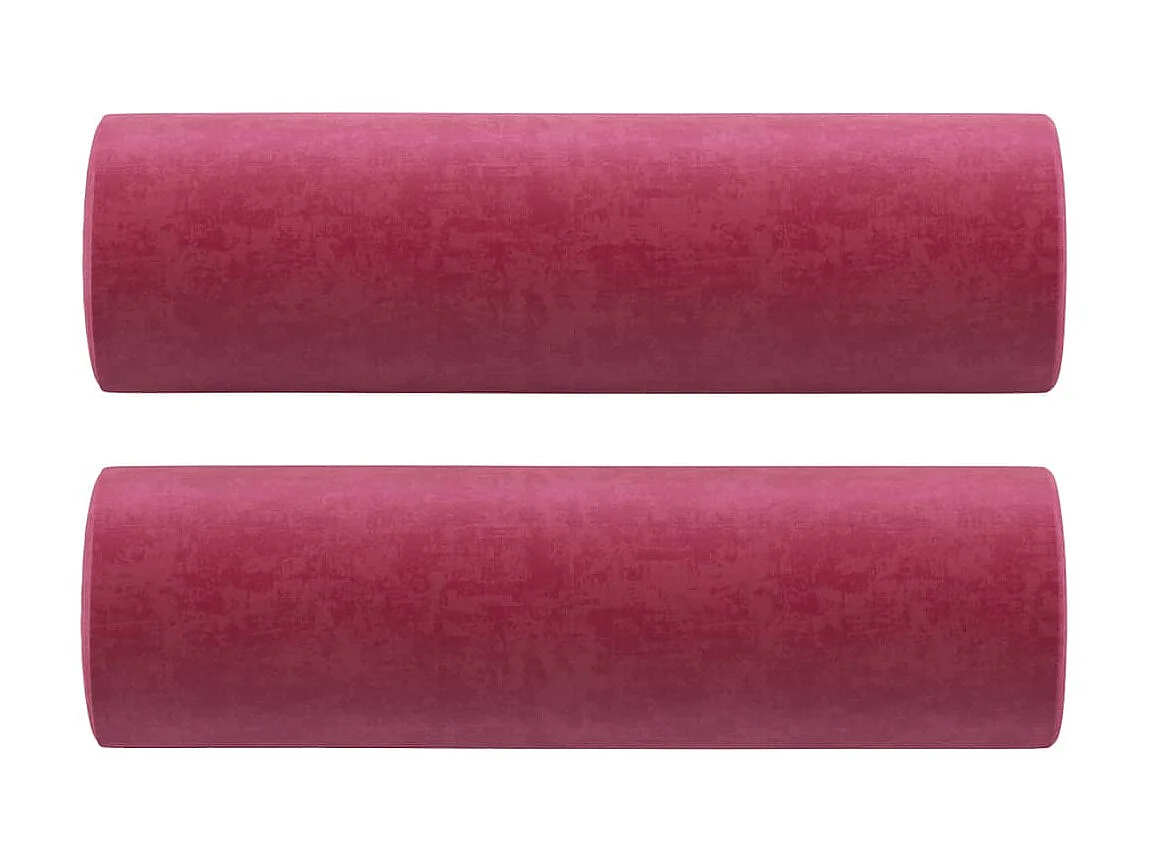 Coussins décoratifs 2 pcs Rouge bordeaux Ø15x50 cm Velours OFR64467