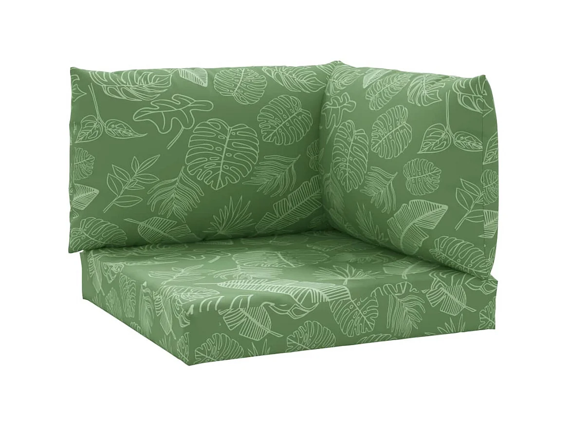 Coussins de palette 3 pcs motif de feuilles tissu Oxford OFR12467